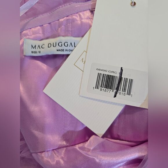 Mac Duggal 68490 Strapless Ruffle Tulle Tiered Gown NWT sz 12 Orchid Purple - Picture 6 of 6
